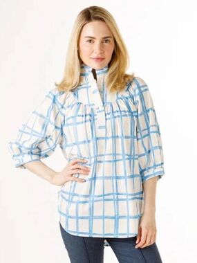 Holly Shae the Avie Top in blue plaid size XS/S